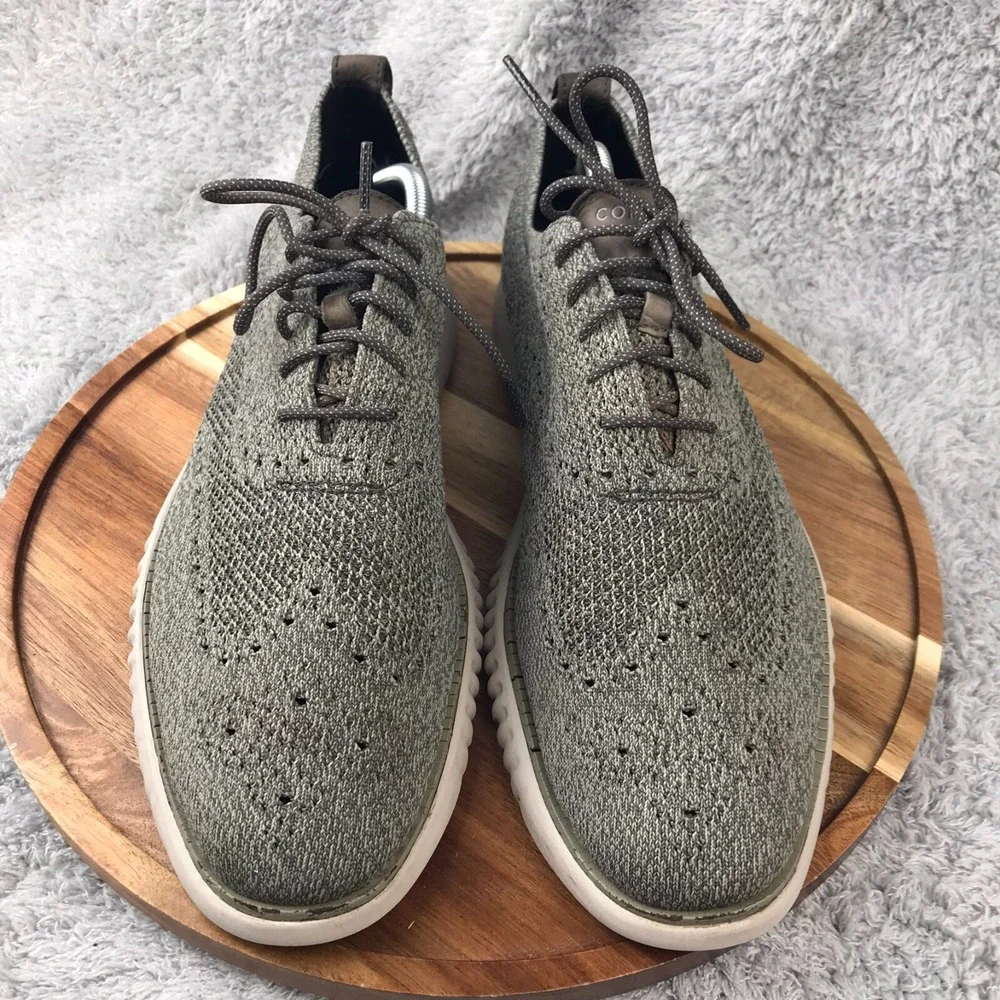 Cole Haan OriginalGrand Stitchlite Wingtip Oxfrord Mens 11M Gray Knit‎ Sneakers
